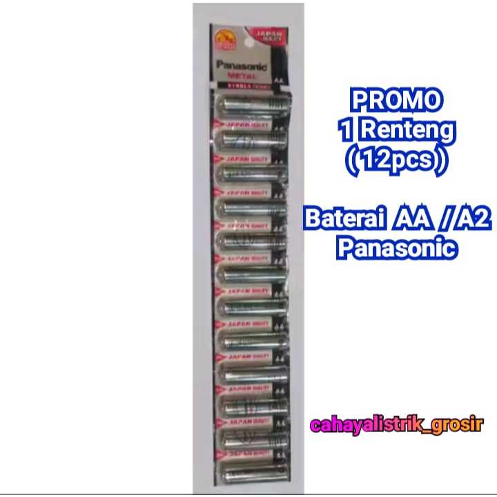 Panasonic A2/AA PROMO Hemat 1 Renteng (12pcs) Baterai Battery Batre Panasonic AA/A2 Original 100% PA