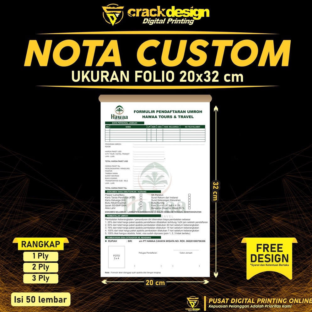 

KODE U6O3 CETAK NOTA GROSIR UKURAN FOLIOA4 NOTA TOKO NOTA OLSHOP NOTA BON KWITANSI INVOICE CUSTOM SATUAN MURAH FULL COLOR TANPA MINIMAL ORDER 1 HARI LANGSUNG JADI CRACK DESIGN