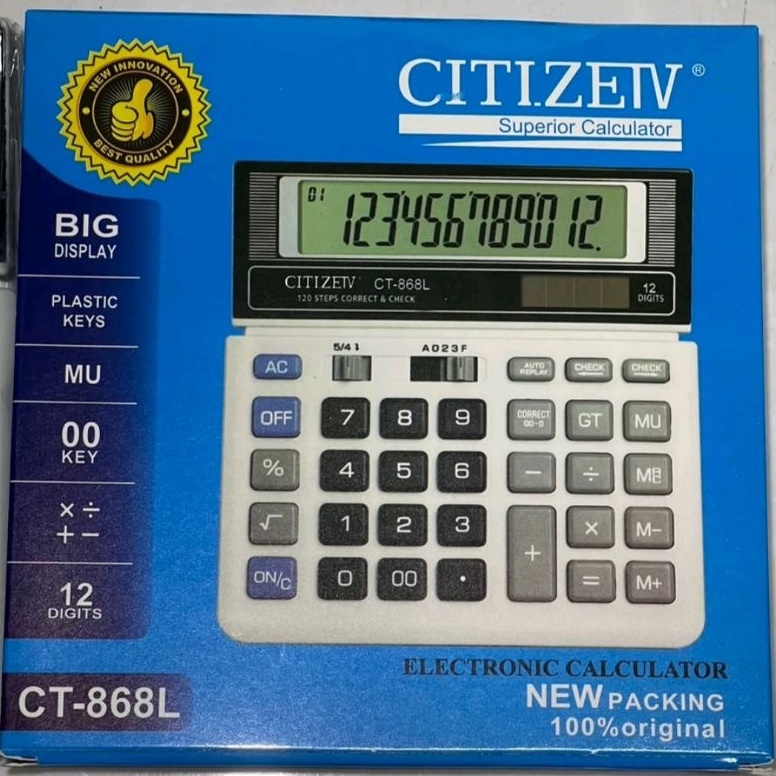 

KODE U4B6 Kalkulator CT868L12Digit2 Power energyKalkulator Bisnis