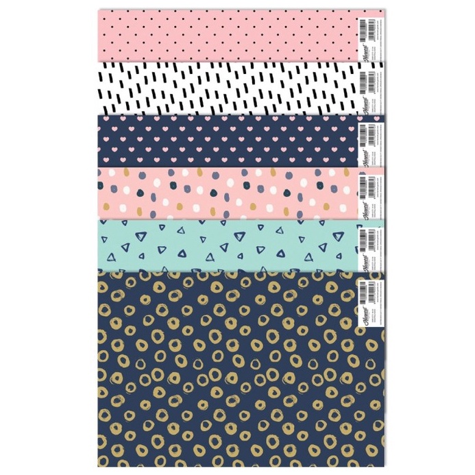 

KUALITAS TERBAIK Paket isi 6 Kertas Kado Harvest Pattern Simplicity