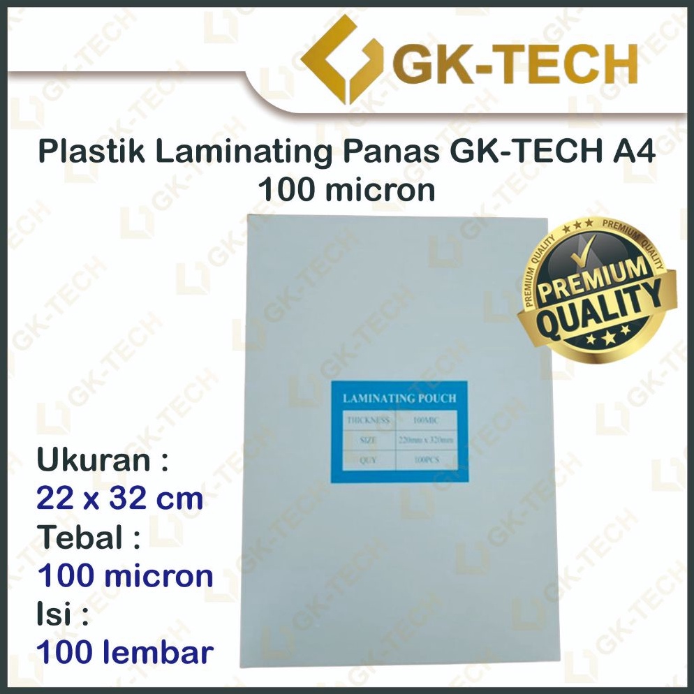 

KODE T7T Plastik Laminating GKTech F4A4 Laminasi Panas Hot Laminating 1 mikron
