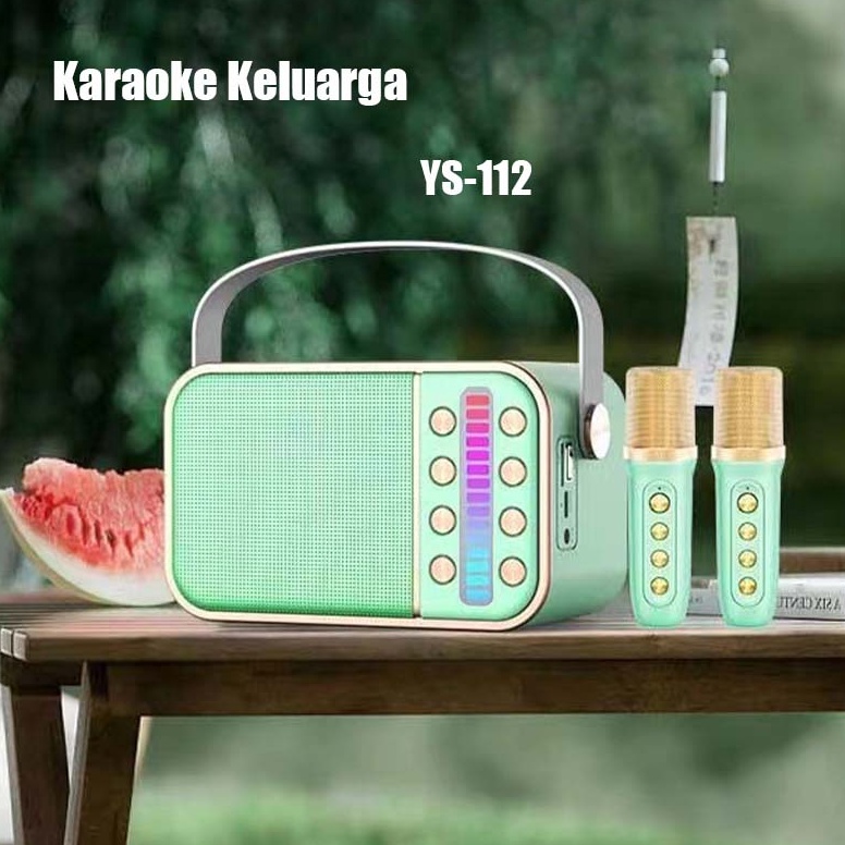 Terbaru Home Ktv Audio YS112  15Karaoke Mesin Portable Wireless Bluetooth Speaker Sistem dengan Dual