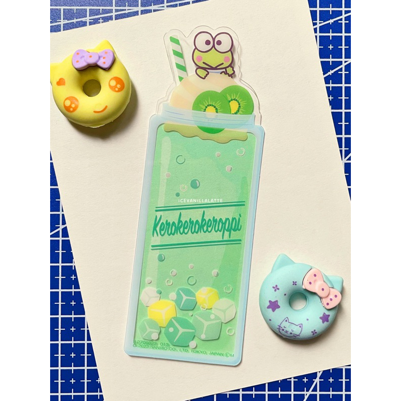 

Sanrio Kerokerokeroppi Official Bookmark from Japan: Refreshing Summer Drink Trinkets