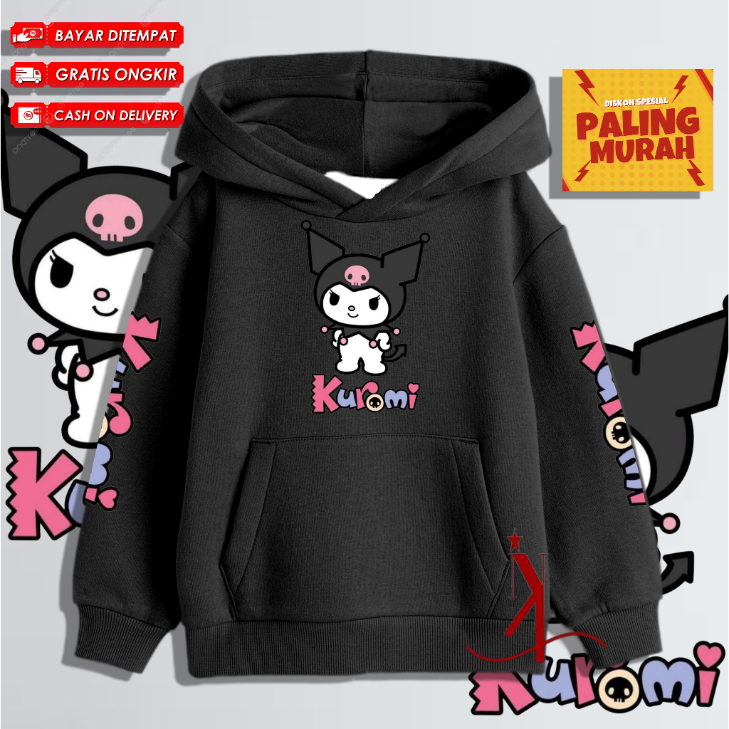 Jaket Hoodie Anak Kuromi / Kuromi Jaket Hoodie Anak / Jaket Anak / Hoodie Anak