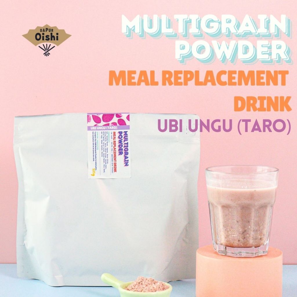 

[ UBI UNGU ] Multigrain Powder [ Meal Replacement Drink ] 525g Pouch | Dairy Free, Gulten Free | Sweetened with Stevia Taro Oat Chia Seed Protein Fiber Diet Lose Weight Fitness Work Out | Dapur Oishi