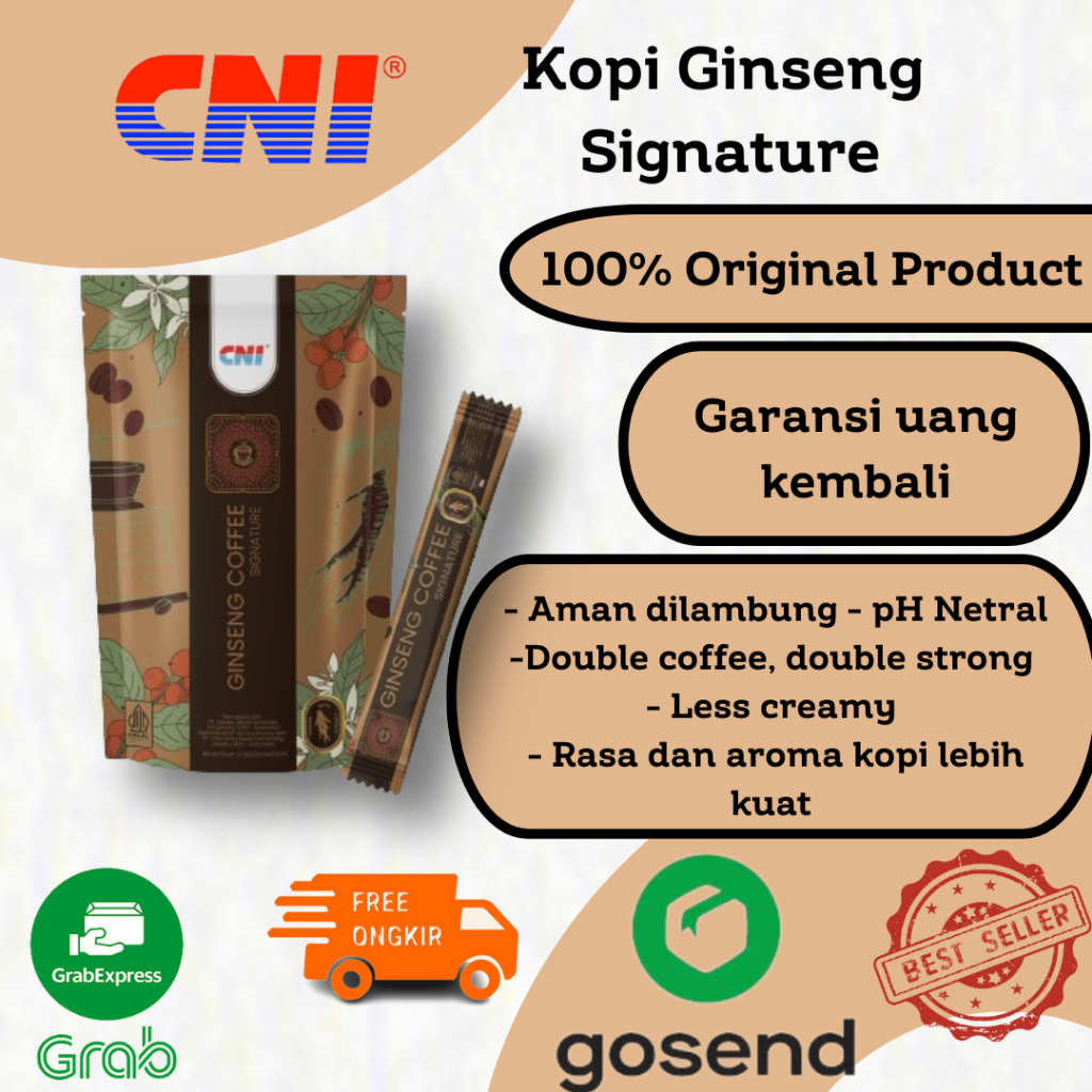 

CNI Kopi Ginseng Signature isi 10 Sachet Original Product