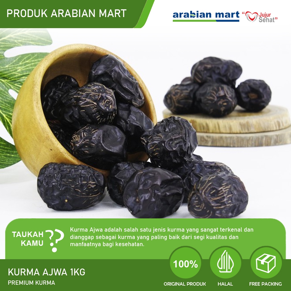 

Kurma Ajwa 1kg Premium Jumbo Original Kurma Nabi Ajwa dari Madinah untuk Oleh Oleh Haji dan Umroh