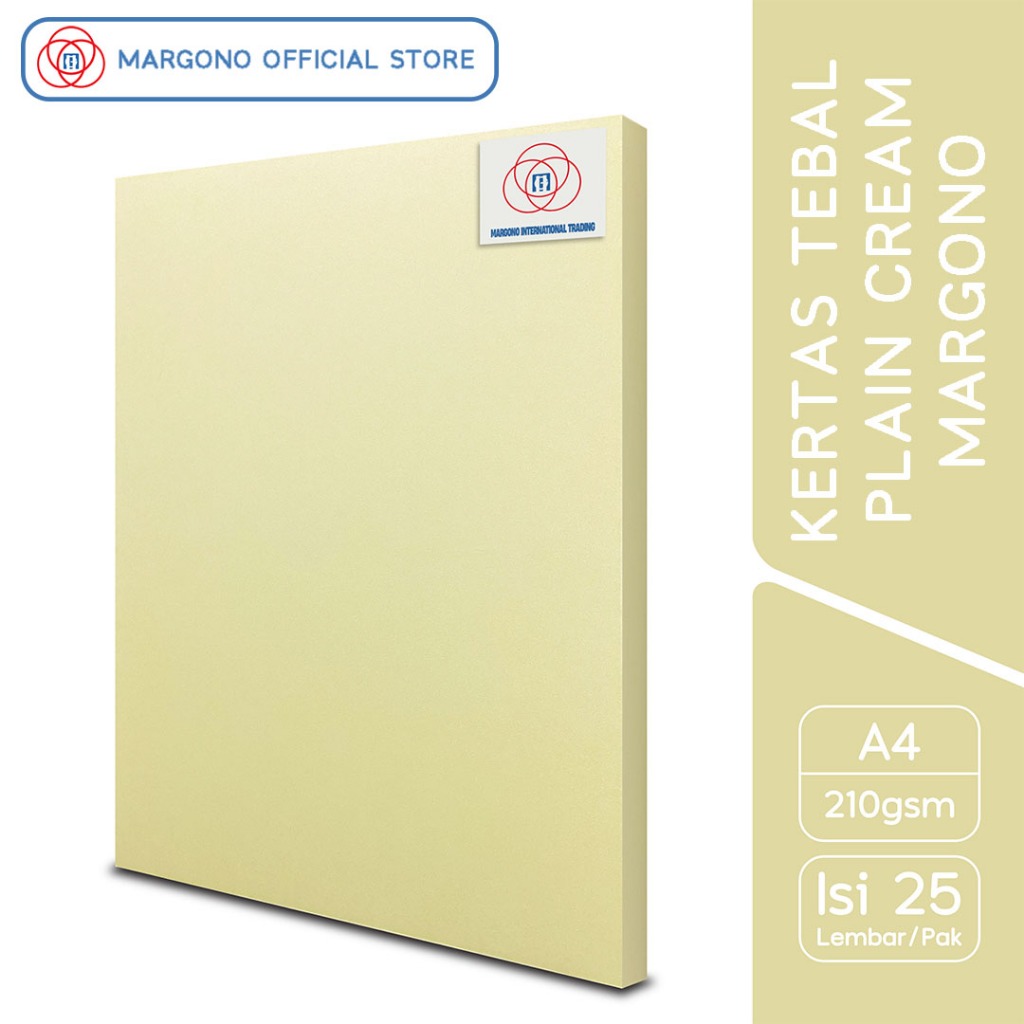 

Margono Kertas Warna A4 Plain Cream 210 gsm - 25 Lembar