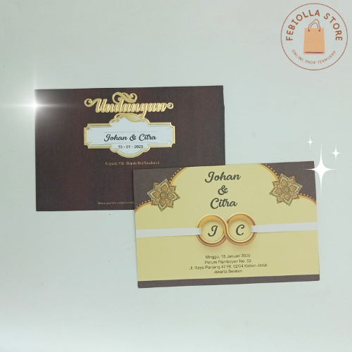 CETAK UNDANGAN PERNIKAHAN FULL COLOUR - UNDANGAN NIKAH SINAR SERIES AMPLOP & ISI ELEGANT HARD COVER