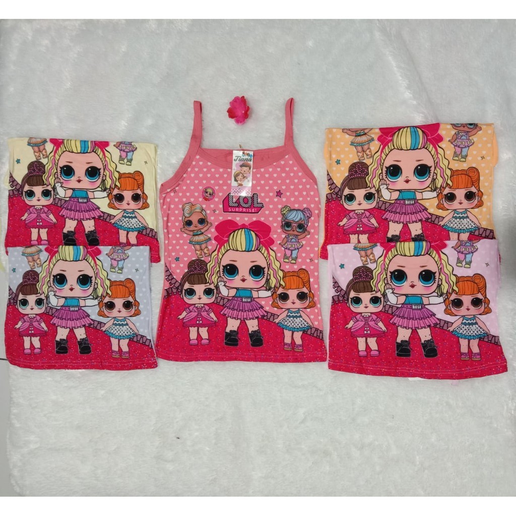 1 PCS Tangtop LOL anak Perempuan - Tenktop balita umur 2 s/d 9 Tahun - Kaos Dalam WANITA MOTIF LOL