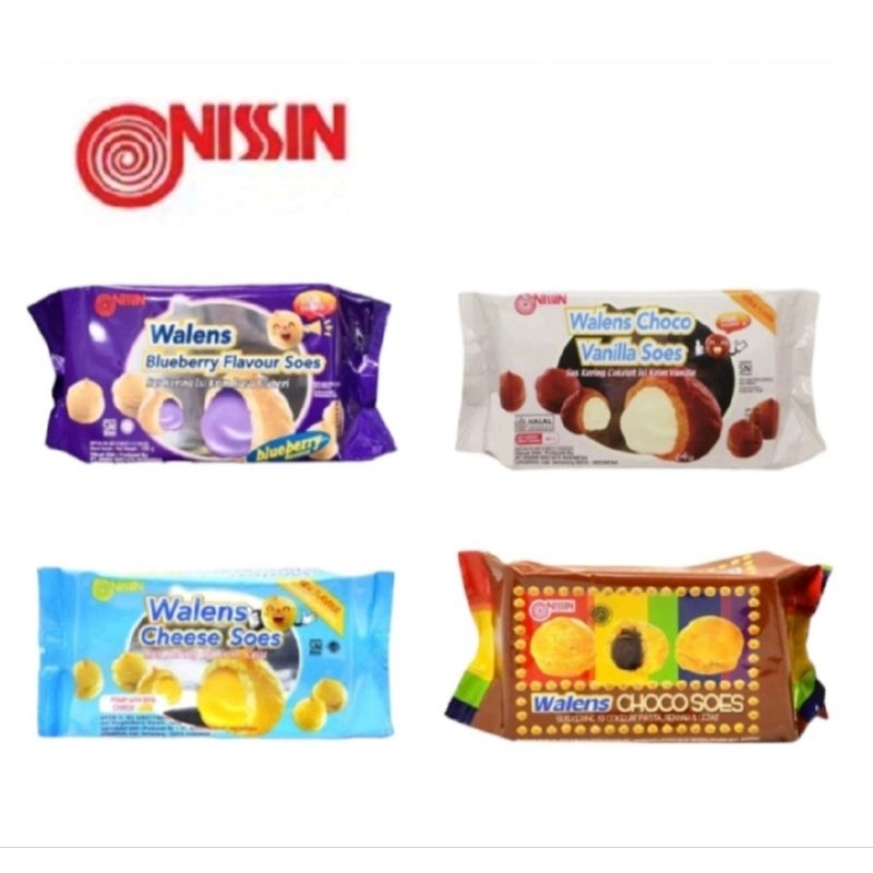 

Nissin Walens Soes (Kotak) - Walens Soes Choco Blueberry Cheese Vanilla - Coklat Blue berry Keju Vanila - Walens Soes Sus