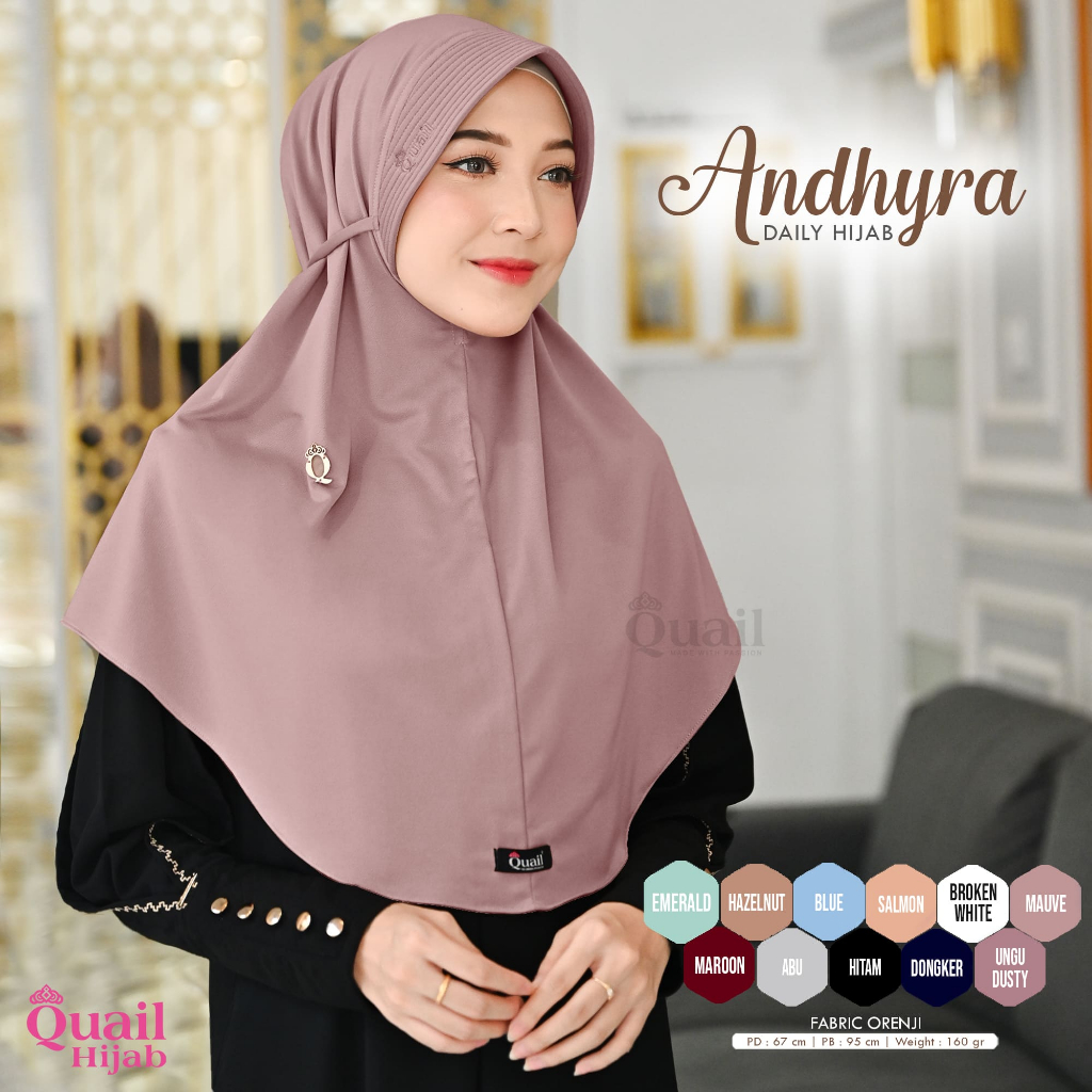 Quail Hijab -  ANDHYRA TALI HIJAB ORI QUAIL ORENJI PREMIUM