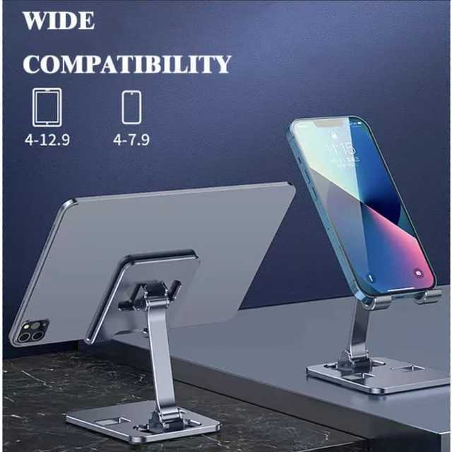 Holder Handphone Dudukan Hp Full Besi Folding Stand HP Besi di Meja Destop Phone Holder HP & TABLET 
