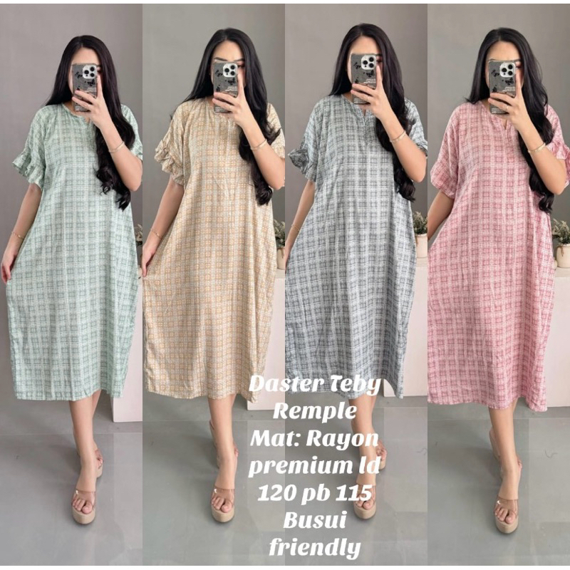 Kanaya Dress Daster Jumbo motif kekinian |Home Dress Rayon Terbaru