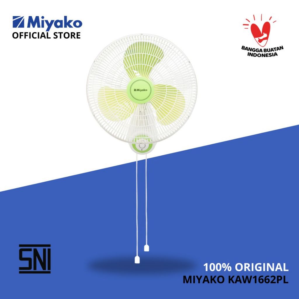 Kipas angin Miyako KAW1662PL Kipas Dinding – Wall Fan 16 inch Dengan Tali