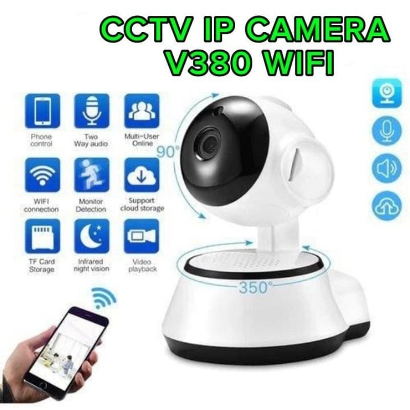 V380 IP Camera Cctv WiFi 360 Derajat Smart WiFi Camera HD Panorama 3D Pengelihatan Malam
