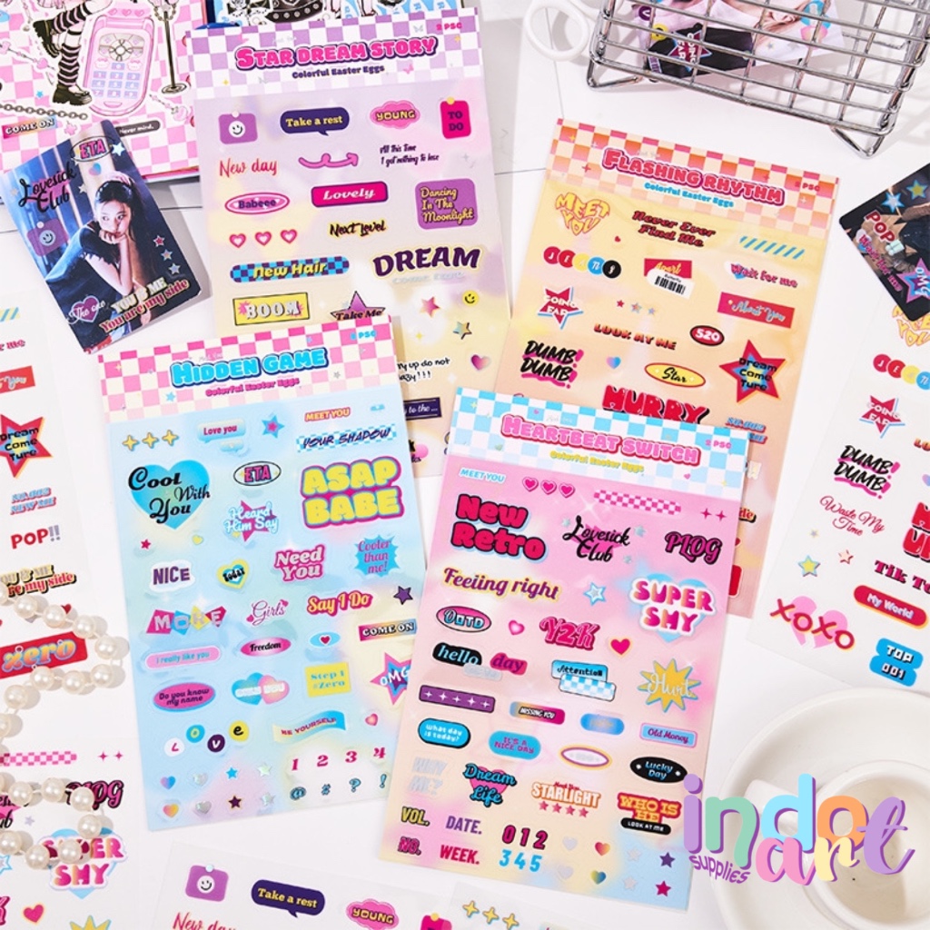 

(IAS) SB2 - Stickers Words Kata Slogan Stiker Rainbow Pastel Retro Boho Cute Journal Scrapbook