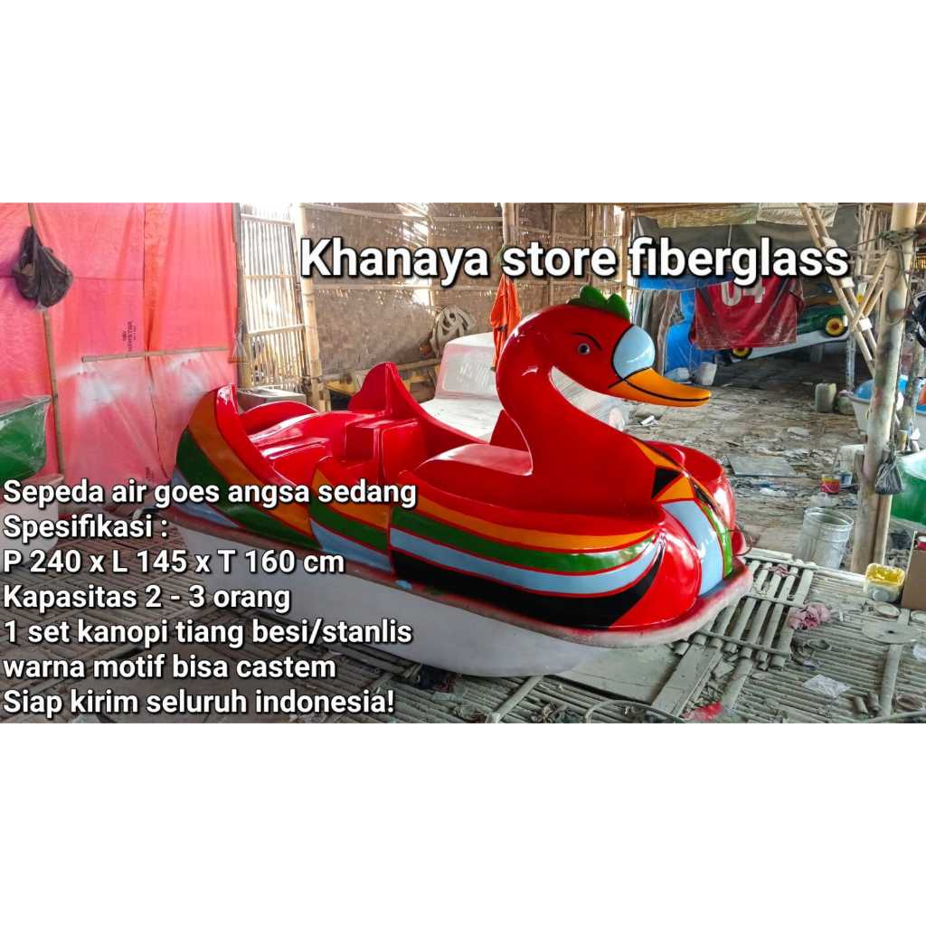 Sepeda air goes angsa merah_Perahu goes angsa merah_Sepeda air goes kpasitas 3 orang BaruPerahu angs