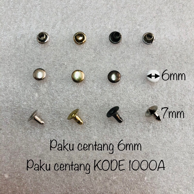paku centang 6mm per 100 set / paku keling 6mm single / paku centang 1000A