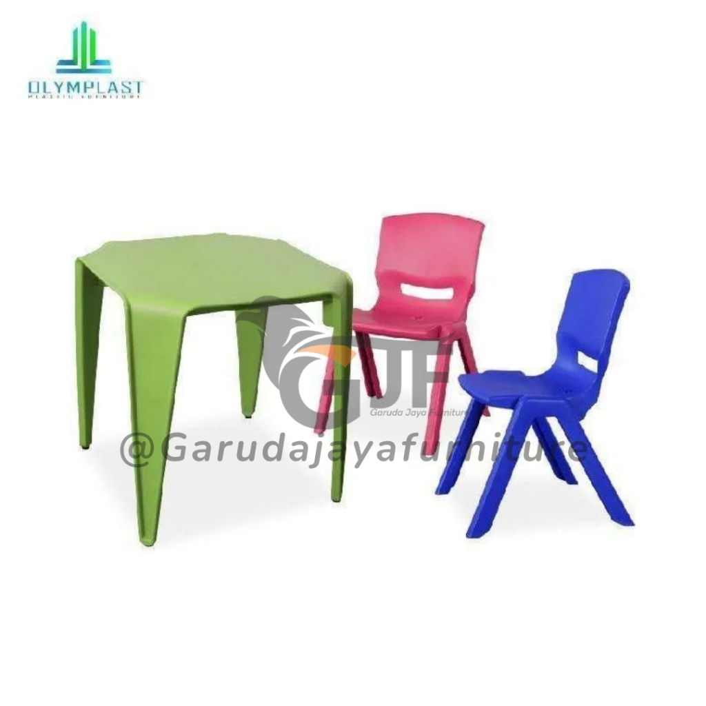 MEJA KURSI BELAJAR ANAK TK / MEJA KURSI ANAK TK WARNA WARNI OLYMPLAST OCT / OK 305 /MEJA PLASTIK/KUR