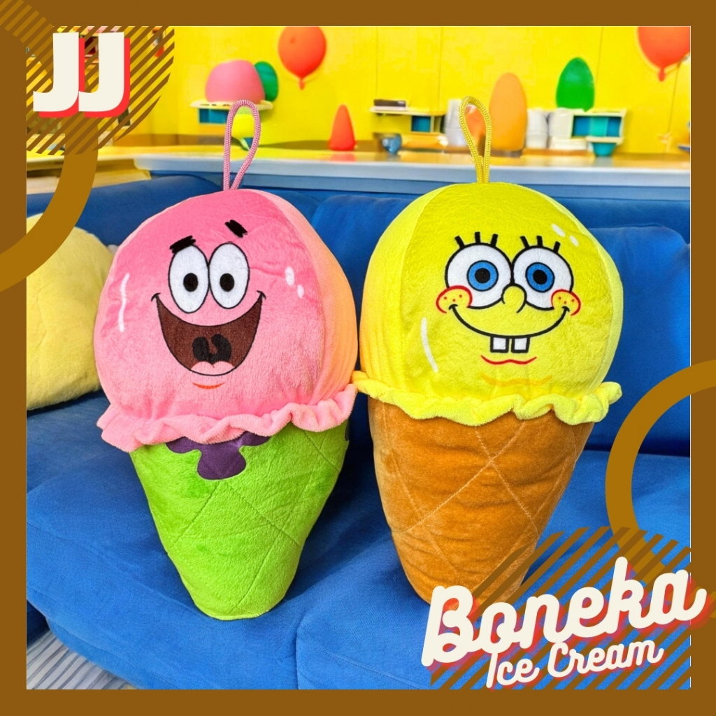 BONEKA ICE CREAM SPONGEBOB PATRICK SQUIDWARD 28 CM