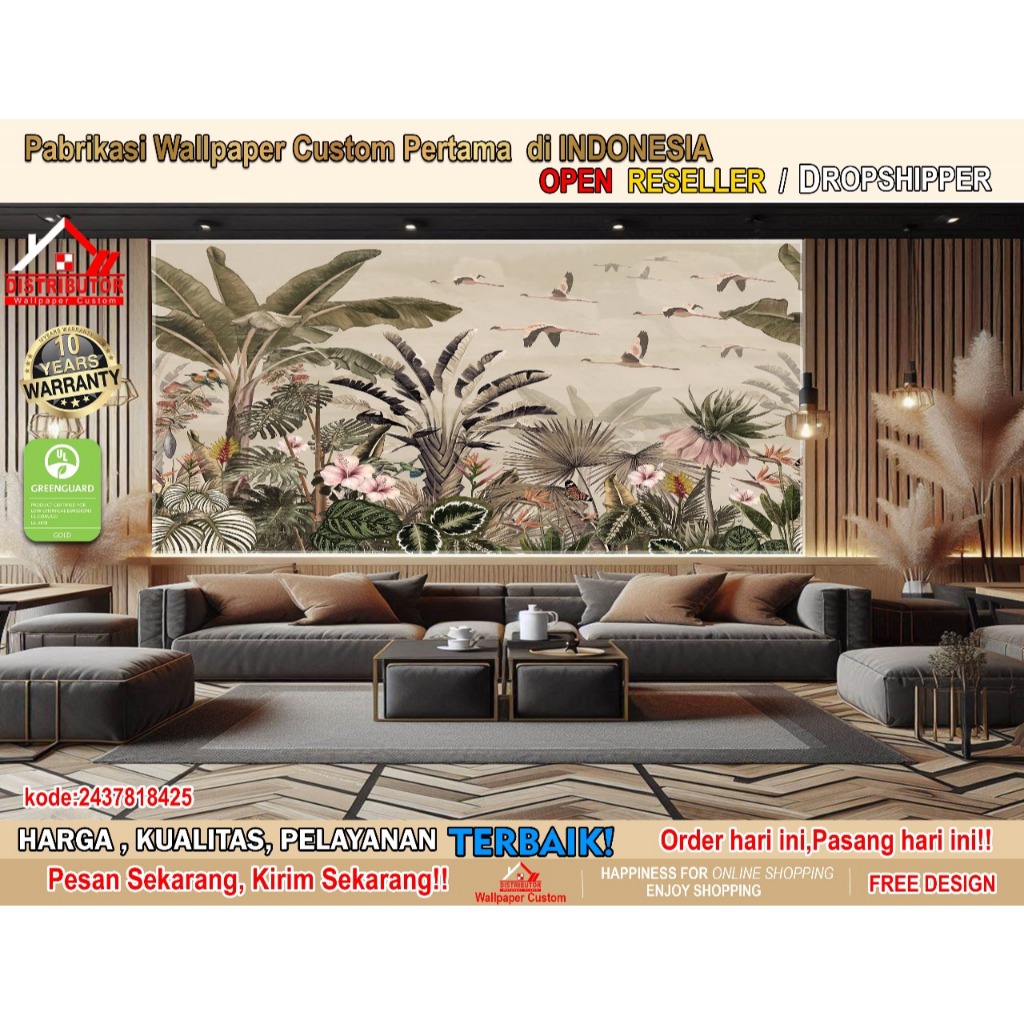 Wallpaper Dinding Custom 3D Vintage | Wallpaper Hutan | Wallpaper Dinding | Wallsticker | Wallpaper 