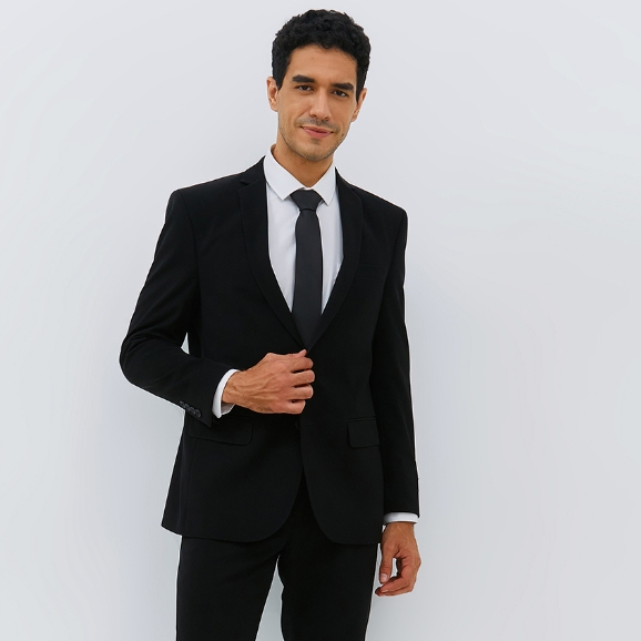 Arnon Brook - Nightfall - Jas Formal Pria Polyester Reguler Fit Hitam Pekat