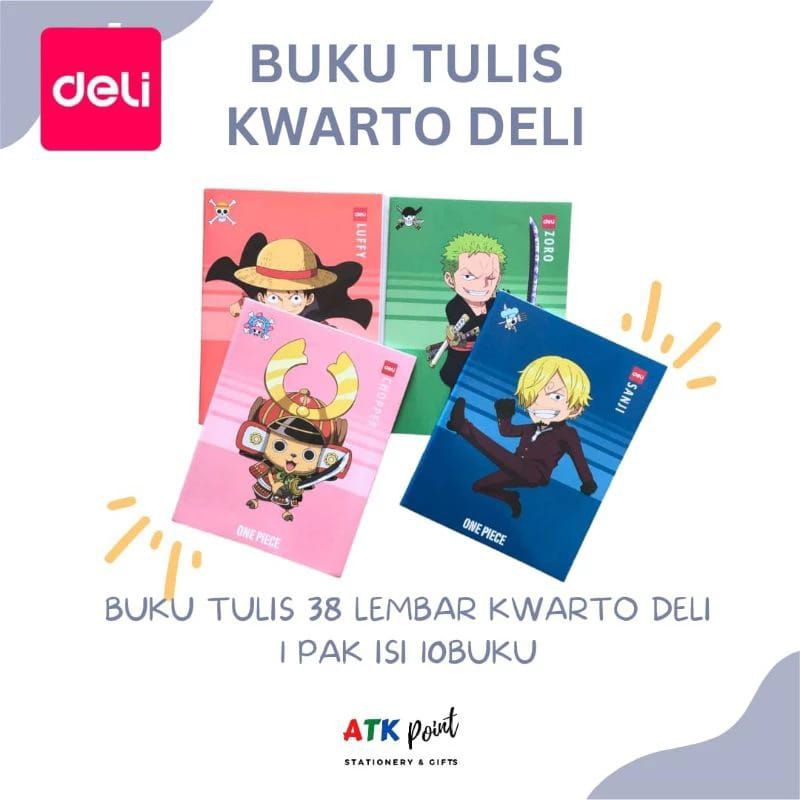 

ATK-POINT | DELI Buku tulis kwarto A5 38 lembar [1 pak 10 buku]