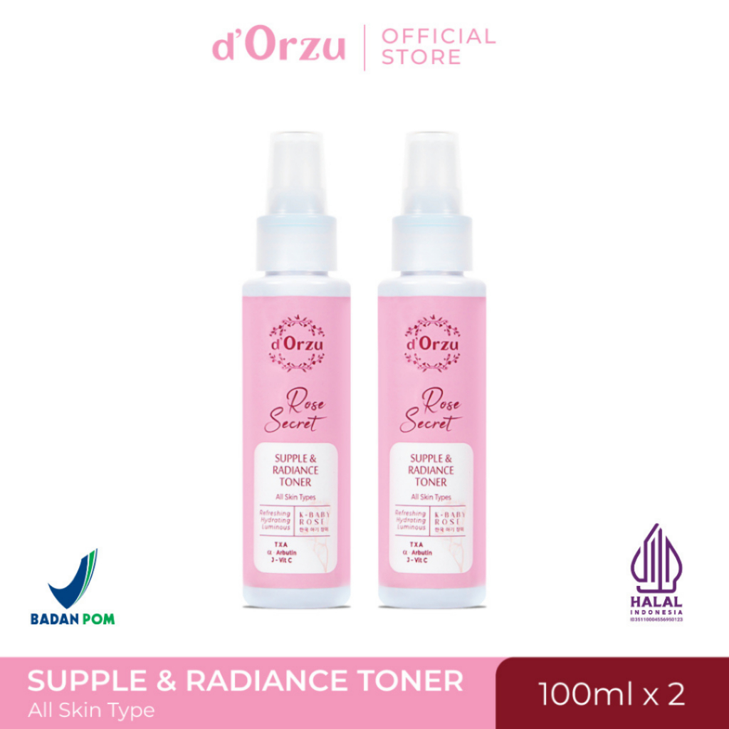 [TWINPACK] d’Orzu Supple and Radiance Toner 100 ml x 2 Toner Wajah Mencerahkan Berjerawat dan Bermin