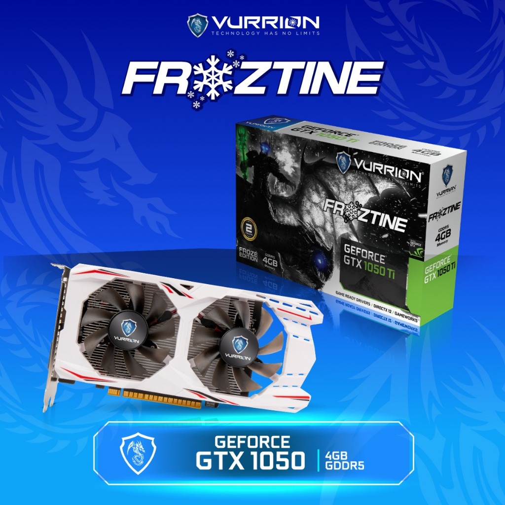 VGA VURRION GTX 1050 TI 4GB GDDR5 128 BIT WHITE (DUAL FAN)