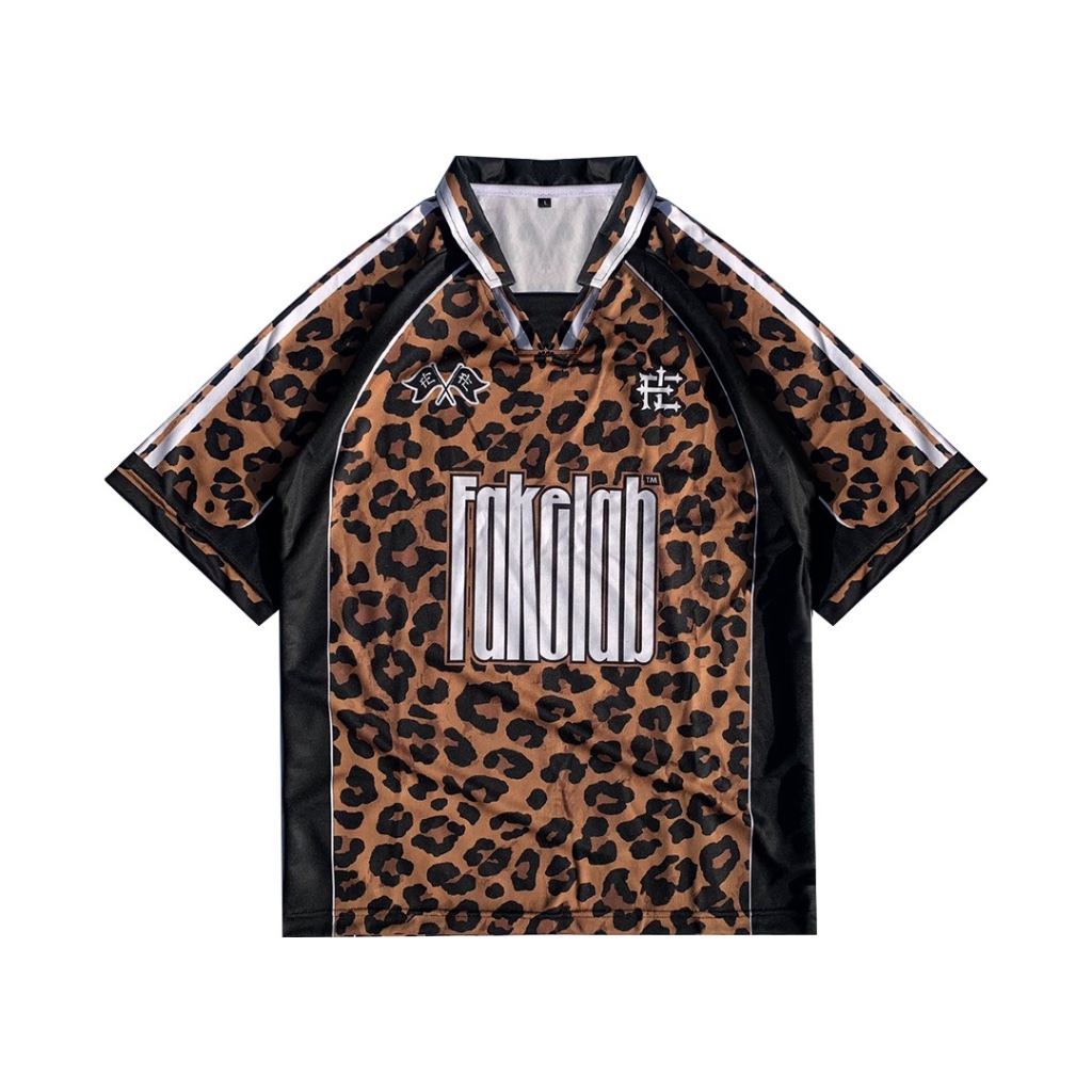 Fakelab Vintage Jersey Leopard / Raglan Sporty / Football / Pakaian Sepak Bola