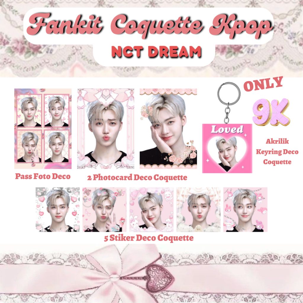 Mini Fankit NCT DREAM Coquette Pink Cute / Birthday Kit Coquette Kpop NCT DREAM / Fankit  Coquette J