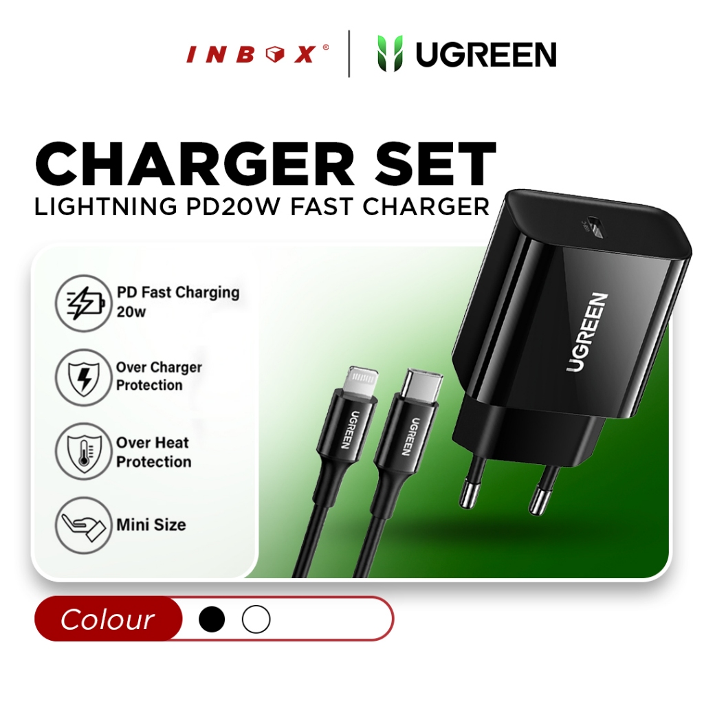 Ugreen Charger Set Iphone PD 20W Fast Charging + Kabel Lightning MFI
