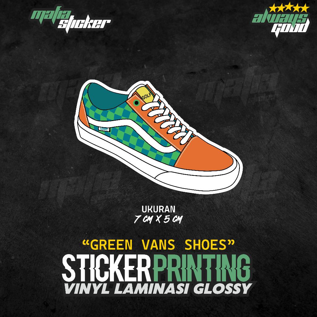 

STICKER/STIKER PRINT CUT ESTHETIC LUCU GREEN VANS SHOES