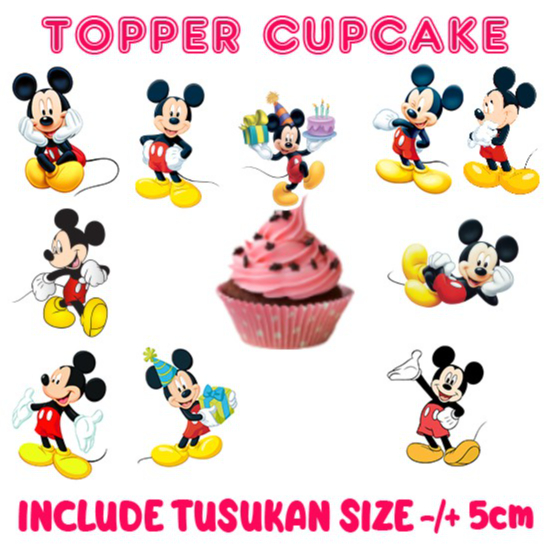 Mickey Mouse Only Topper Cupcake Birthday / Hiasan Kue Ulang Tahun