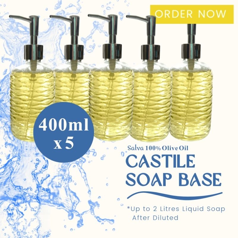 100% OLIVE OIL NATURAL CASTILE LIQUID SOAP BASE PASTE PASTA SABUN CAIR