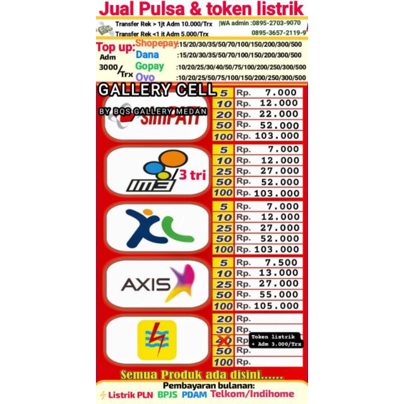 pulsa dan token listrik