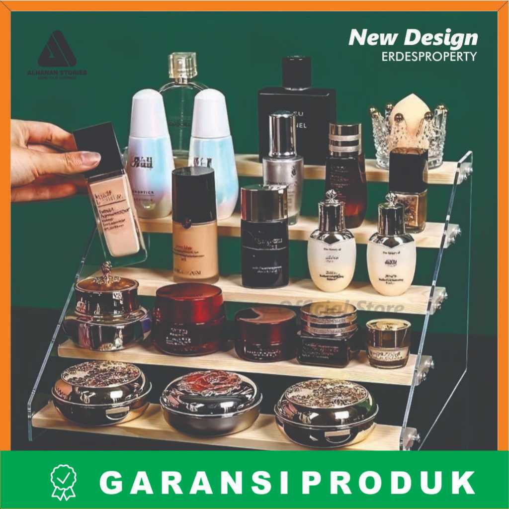 Rak Kosmetik Susun Make Up Kayu Asli Action Figure Minimalis Rustic Meja Rias