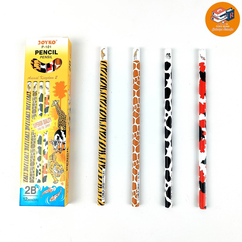 

Pencil 2B Pensil Joyko Motif Animal Kingdom P-101 1 BOX 12 PCS