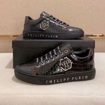 sepatu pria philipp plein hitam sneaker pp cowok terbaru p1shoes men shoes mewah