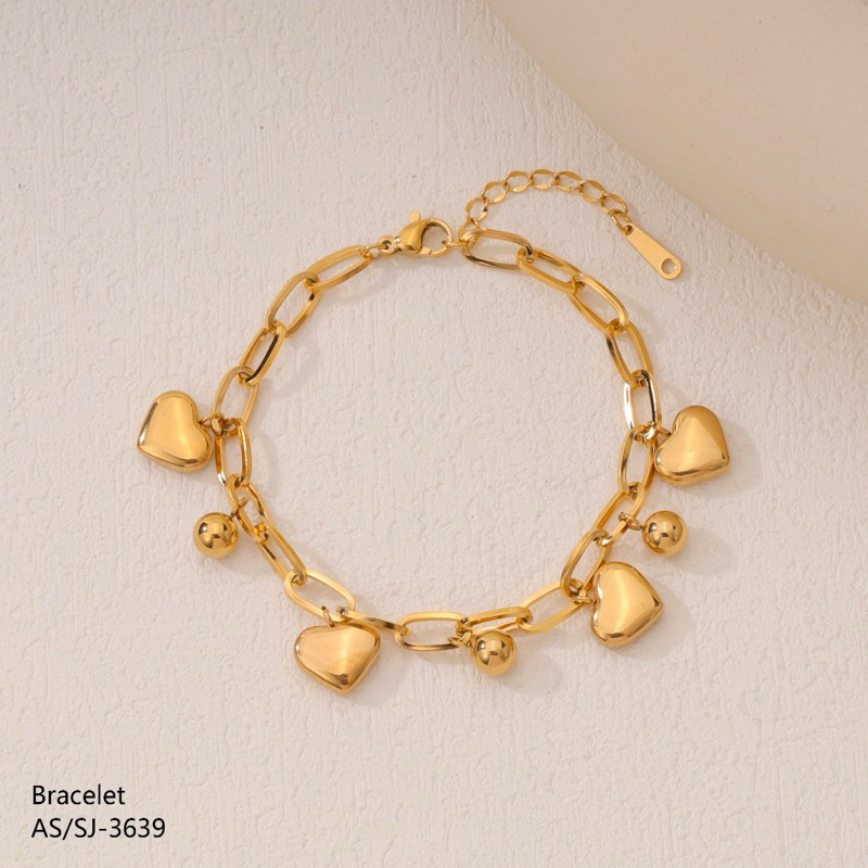 GELANG TANGAN JURAI LOVE BULAT POLOS TITANIUM Dewasa Remba Trend Elegan