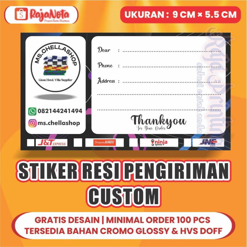 

Stiker Label Resi Pengiriman Olshop Custom Glossy