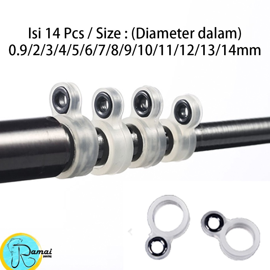 Big Deals  14Pcs Ring Guide Mamarit Karet Joran Pancing Bahan Silikon Custom Ring Joran