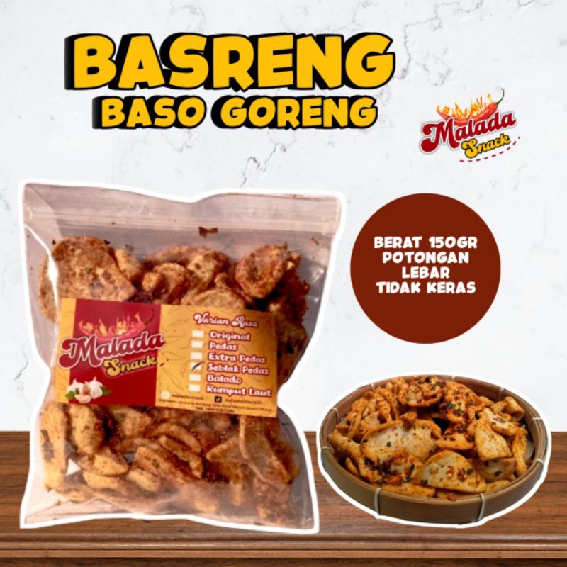 

BASRENG/BASO GORENG/BASSJRENG/BASRENG/ORIGINAL/PEDAS/BALADO/150gram