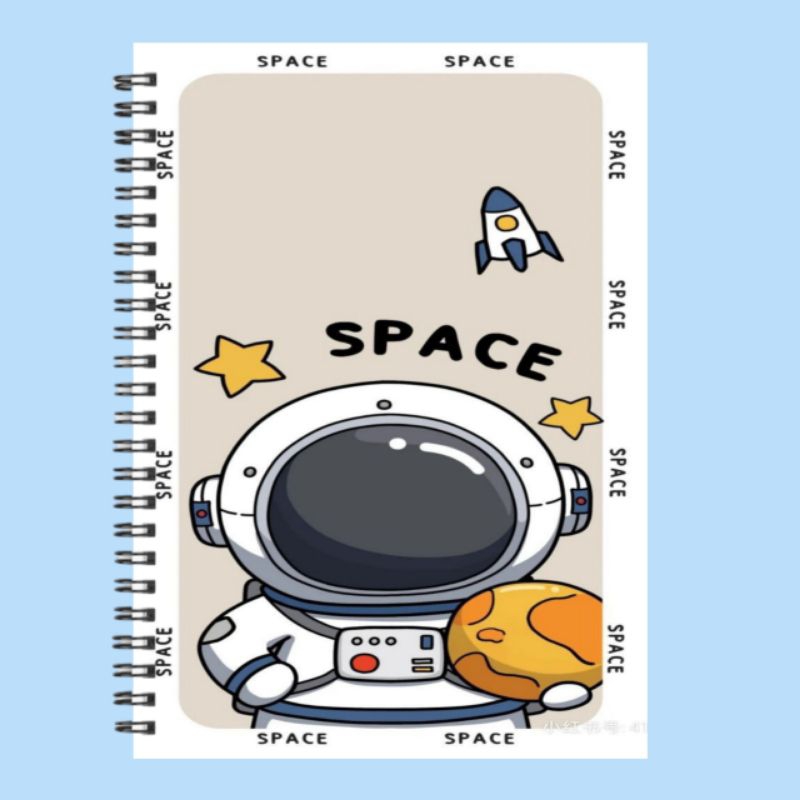 

notebook ring spiral buku tulis anak cover gambar astronot ukuran A6