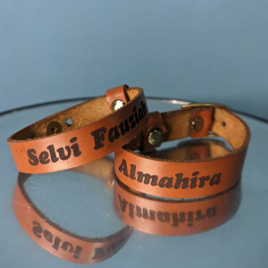 free grafir nama Gelang Perhiasan Pria Gelang Kulit Kepang Buatan Tangan,