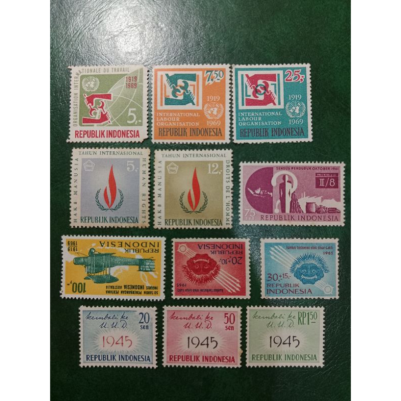 

Prangko Indonesia campur 12 Pcs UN USED