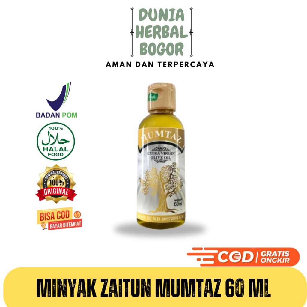 

Minyak Zaitun Mumtaz isi 60ml extra virgin olive oil (Bisa Di Minum) Mumtaz Minyak Zaitun 60 ML