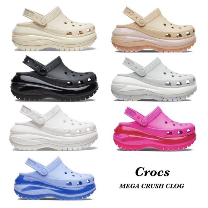 SEPATU SANDAL WANITA WEDGES / SANDAL CROCS / CROCS MEGA CRUSH CLOG HAK TINGGI 8CM / CROKS CROCS ORIG