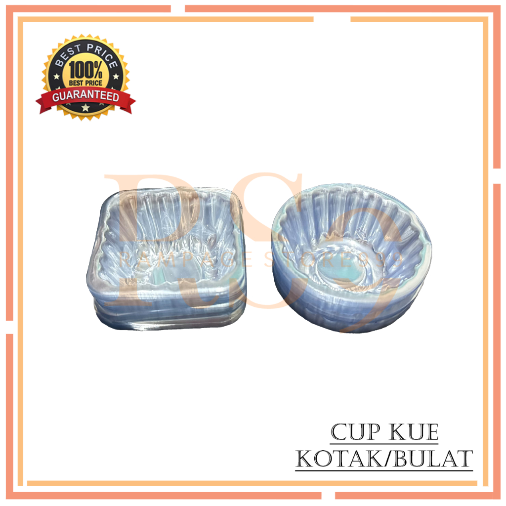 [100 PCS] Tray Cup kue Bentuk Kotak / Bentuk Bulat / Tray Cup Mochi / Tempat Kue Mini / Cup Cake / T